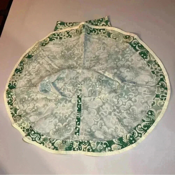 Alexis Galli Midi Skirt M Linen Cotton Sage Ivory Straw Raffia Hem Ruffle $473 - Picture 10 of 10